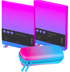 Подарочный набор Radiance "Розовый неон" ежедневник, записная книжка, пенал