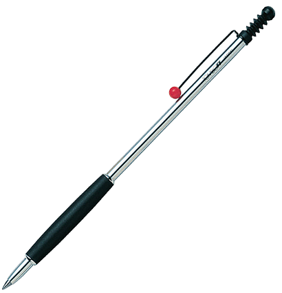 Ручка шариковая автоматическая Tombow ZOOM 707 корпус хромированный, линия 0.7 мм подарочная упаковка, черная