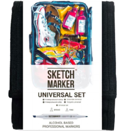Набор маркеров Скетчмаркер / Sketchmarker "Universal Set " 12 цветов в сумке