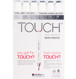 Touch Brush 6 Grey набор маркеров для скетчинга (серые)