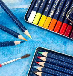 Акварельные карандаши Faber Castell Art Grip Aquarelle в наборе 36 цветов + кисть