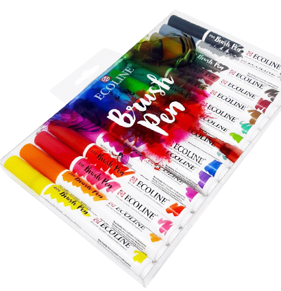 Набор акварельных маркеров для рисования Ecoline Brush Pen 15 цветов