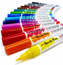 Набор акварельных маркеров для рисования Ecoline Brush Pen 15 цветов
