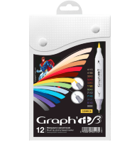 Набор маркеров для скетчей Graph'it Brush 12 Комиксы в фирменном кейсе