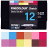 Базовый набор маркеров Finecolour Sketch 12 цветов для скетчей в пенале (вариант 2) купить в магазине товаров для рисования Скетчинг Про с доставкой по РФ и СНГ