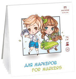 Альбом-планшет для скетчинга маркерами 20x20 см / 40 листов / 75 гм