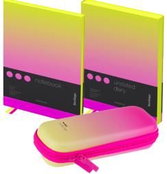 Подарочный набор Radiance "Жёлтый неон" ежедневник, записная книжка, пенал