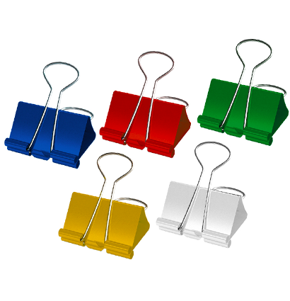 Зажимы для бумаги или скетчбука Berlingo 12 штук размер 51 мм (разноцветные)