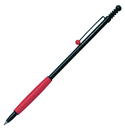 Ручка шариковая автоматическая Tombow ZOOM 707 корпус черно-красный линия 0.7мм подарочная упаковка, черная