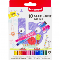 Фломастеры с 3D пером Bruynzeel Kids Multi Point набор 10 штук