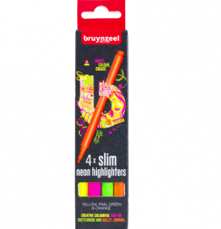 Набор текстовыделителей Bruynzeel Neon Slim 4 цвета неоновые