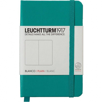 Записная книжка Leuchtturm «Pocket Mini» A7 нелинованная изумрудная 171 стр.