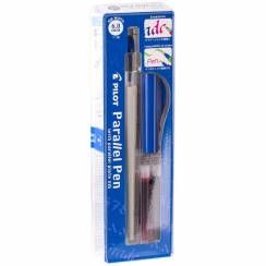 Ручка перьевая для каллиграфии Pilot Parallel Pen, 6 мм, 2 картриджа (черный и красный)