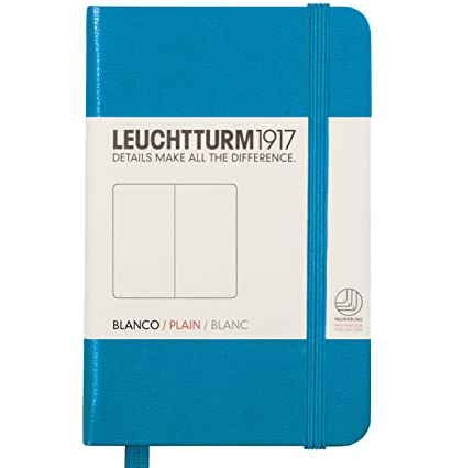 Записная книжка Leuchtturm «Pocket Mini» A7 в линейку лазурная 171 стр.