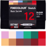 Базовый набор маркеров Finecolour Sketch 12 цветов для скетчей в пенале (вариант 4) купить в магазине товаров для рисования Скетчинг Про с доставкой по РФ и СНГ