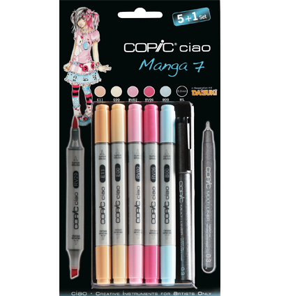 Copic Ciao Manga 7 Манга 5+1 набор маркеров для рисования и линер 0.3 мм