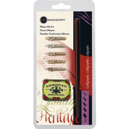 Набор перьев для каллиграфии Manuscript Oblique Tape 5 штук с аксессуарами