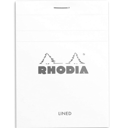 Блокнот в линейку Rhodia Basics мягкая обложка белый 21 х 31.8 см / 80 листов / 80 гм