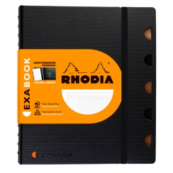 Блокнот Rhodiactive Exabooks 90г/кв.м 16,0х21,0см микроперфорация клетка 80л полипропиленовая обложка черный
