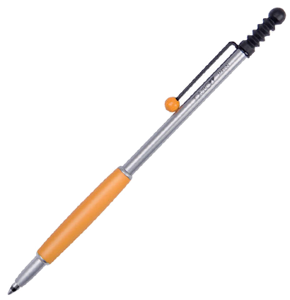 Ручка шариковая автоматическая Tombow ZOOM 717 корпус серебряно-оранжевый линия 0.7 мм, черная