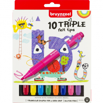Фломастеры трехгранные Bruynzeel Kids Triple набор 10 штук