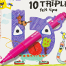 Фломастеры трехгранные Bruynzeel Kids Triple набор 10 штук купить в художественном магазине Скетчинг Про с доставкой по всему миру