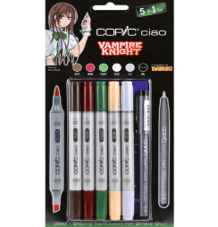 Набор маркеров COPIC CIAO Vampire Knight 5+1 с кистью и линер 0.3 мм