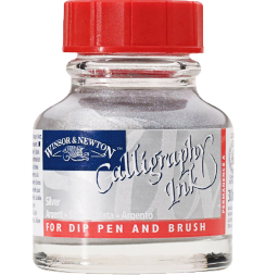 Тушь Winsor&Newton Calligraphy Ink серебряная для каллиграфии непрозрачная, 30 мл