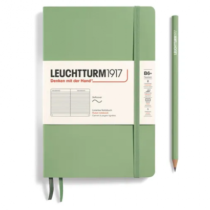 Записная книжка Leuchtturm «Paperback» В6+ в линейку пастельный зеленый 123 стр.
