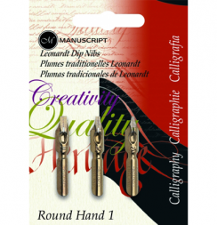 Набор перьев для каллиграфии Manuscript Round Hand 1 c накопителем 3 штуки