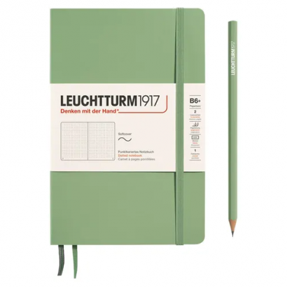 Записная книжка Leuchtturm «Paperback» В6+ в точку пастельный зеленый 123 стр.