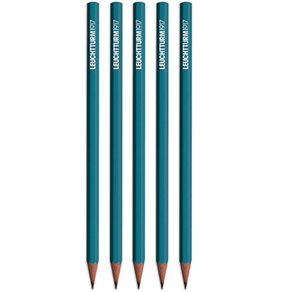 Набор из 5 чернографитных карандашей Leuchtturm Rising Colours корпус цвета «голубой камень»