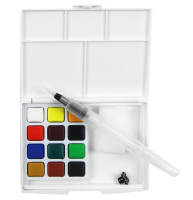 Набор акварели Sakura Koi Pocket Sketch Box 12 цветов в кейсе + губка и кисть