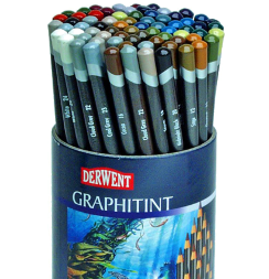 Акварельные карандаши Graphitint Derwent 72 штуки набор в тубусе