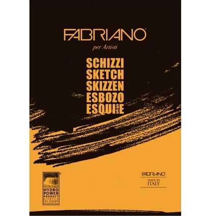 Альбом для зарисовок Fabriano Schizzi с мелкозернистой бумагой склейка А3 / 100 листов / 90 гм