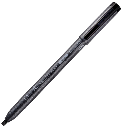Капиллярная ручка для каллиграфии Copic Multiliner Calligraphy черная поштучно / выбор толщины