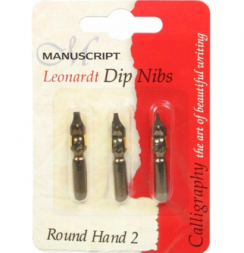 Набор перьев для каллиграфии Manuscript Round Hand 2 c накопителем 3 штуки