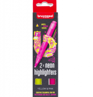 Набор текстовыделителей Bruynzeel Neon 2 цвета неоновые (желтый, розовый)