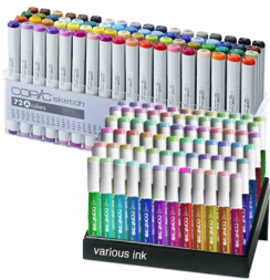 Набор маркеров и чернил COPIC SKETCH 72 A с кистью NEW