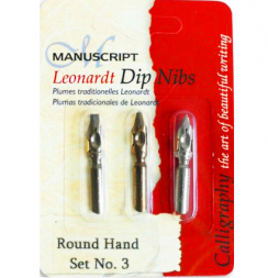 Набор перьев для каллиграфии Manuscript Round Hand 3 c накопителем 3 штуки