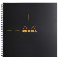 Блокнот в клетку Rhodiactive Reverse book полипропиленовая обложка черный 21 х 21 см / 80 листов / 90 гм