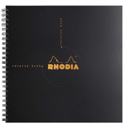 Блокнот в клетку Rhodiactive Reverse book полипропиленовая обложка черный 21 х 21 см / 80 листов / 90 гм