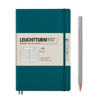 Записная книжка Leuchtturm «Paperback» В6+ в линейку тихоокеанский зеленый 123 стр.