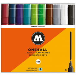 Набор акриловых маркеров Molotow ONE4ALL "Базовый 2" 10 шт / 4 мм