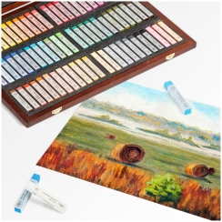 Пастель Старый мастер Гамма сухая набор 72 цвета в деревянном кейсе