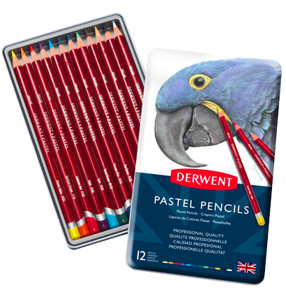 Набор пастельных карандашей Derwent Pastel Pencils 12 цветов в металлическом кейсе
