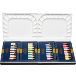 Набор акварельных красок Mijello Mission Gold Watercolor 36 цветов в тубах 7 мл в кейсе с палитрой