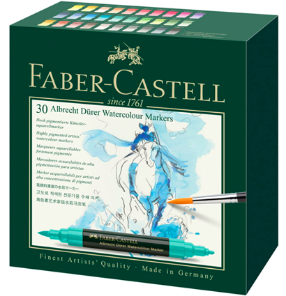 Акварельные маркеры Albrecht Durer Faber-Castell набор 30 цветов на водной основе