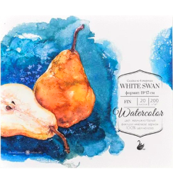 Бумага для акварели White Swan Малевичъ фин склейка 19х17 см / 20 листов / 200 гм