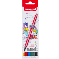 Набор капиллярных цветных линеров Bruynzeel Fineliners 6 штук базовые